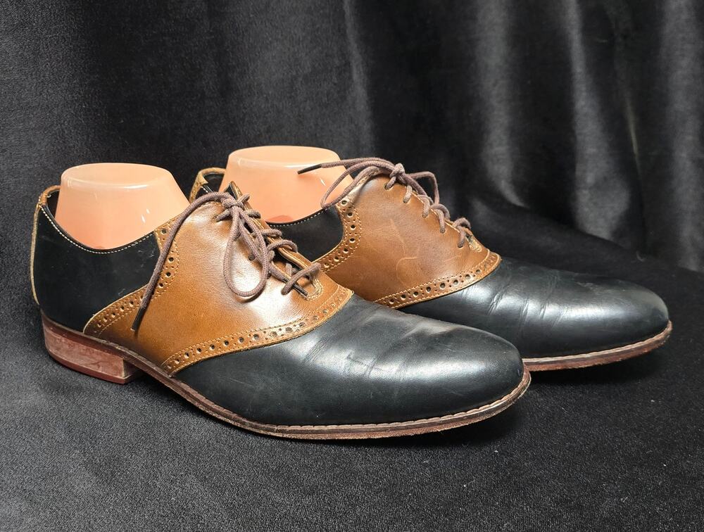 Cole Haan Black & Brown Leather Brogue Oxford Dress Shoes